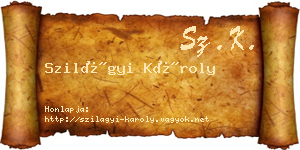 Szilágyi Károly névjegykártya